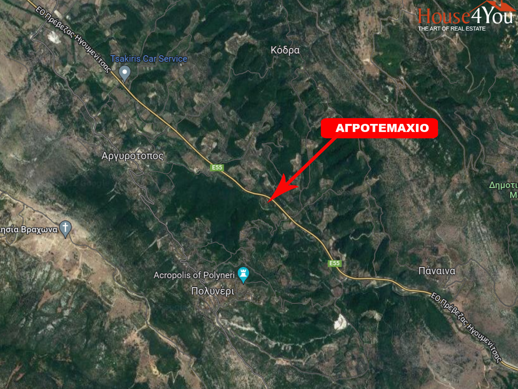 Plot of land 8,501 sq.m. for sale near Syvota, Thesprotia, on the Preveza - Igoumenitsa National Road